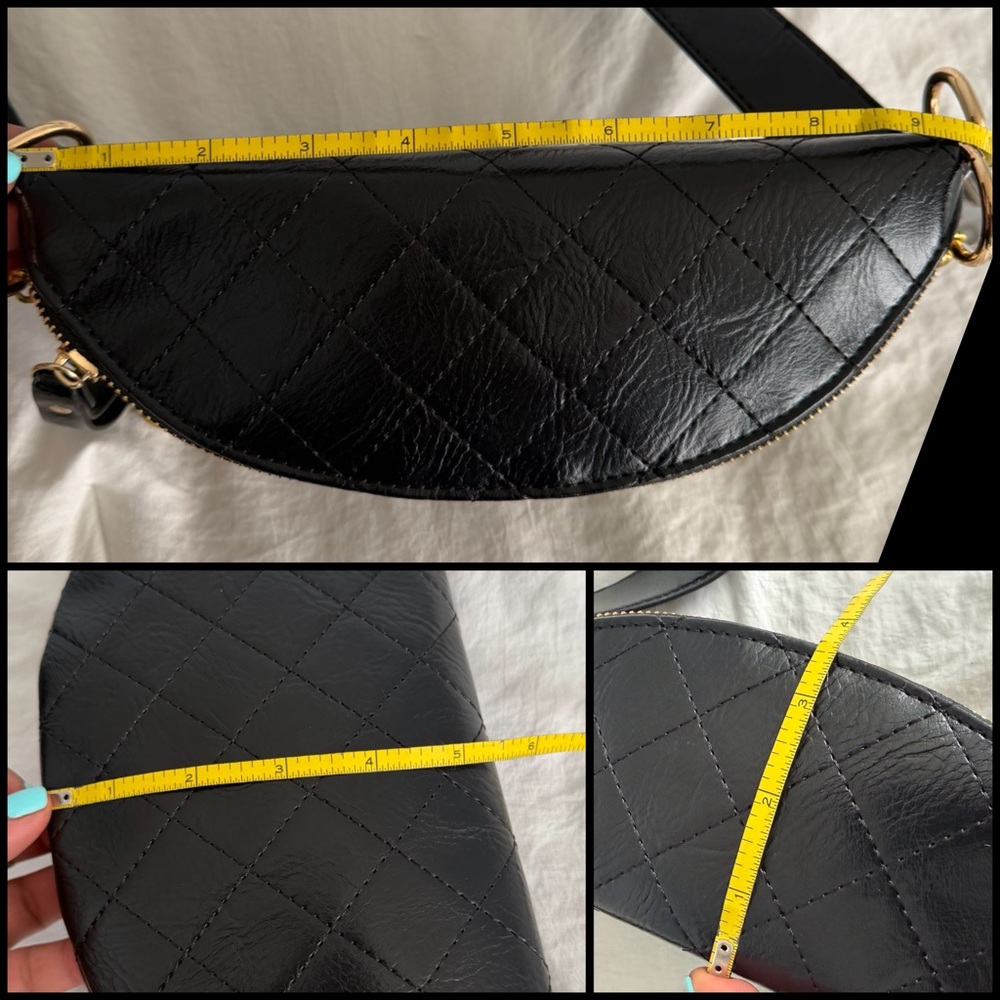 👑✅PRICE FIRM✅ Stylish Black Bum Shoulder Bag with Gold Brass Charms. NWOT - Picture 15 of 17